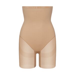 power mesh shapewear core sculpt high waisted mid thigh short