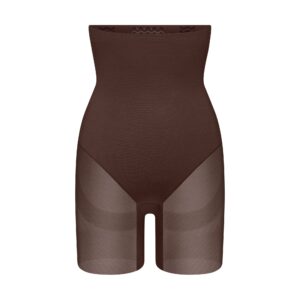 power mesh shapewear core sculpt high waisted mid thigh short