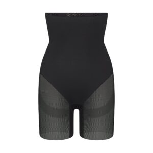 power mesh shapewear core sculpt high waisted mid thigh short