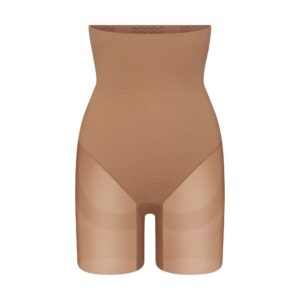 power mesh shapewear core sculpt high waisted mid thigh short