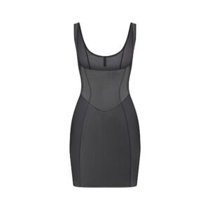 Home power mesh shapewear open bust slip dress