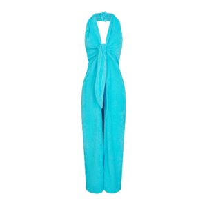 terry cover ups deep plunge halter wrap dress
