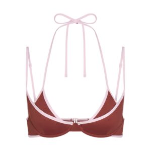 signature swim layered plunge bikini top