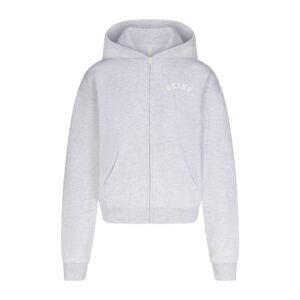 cotton fleece logo classic zip up hoodie