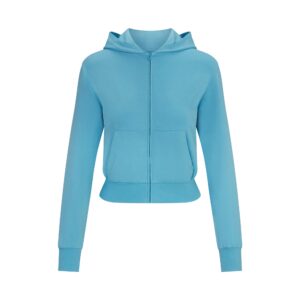 cotton jersey zip up hoodie