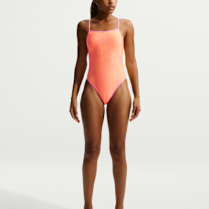 nike swim Женский цельный комбинезон с квадратным вырезом и рифленой текстурой