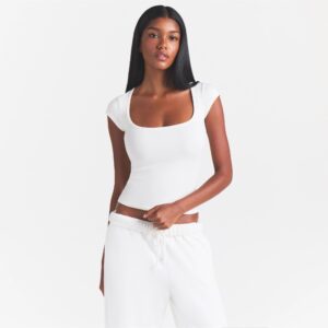 cotton jersey scoop neck t shirt