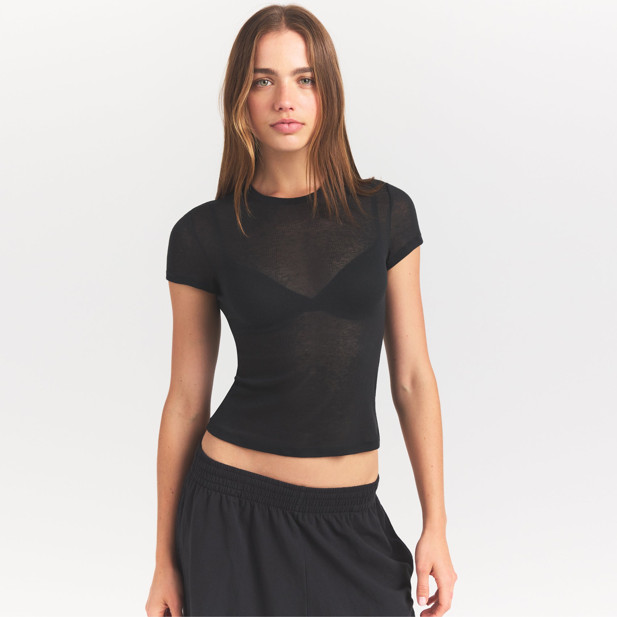 sheer rib t shirt sheer rib t shirt