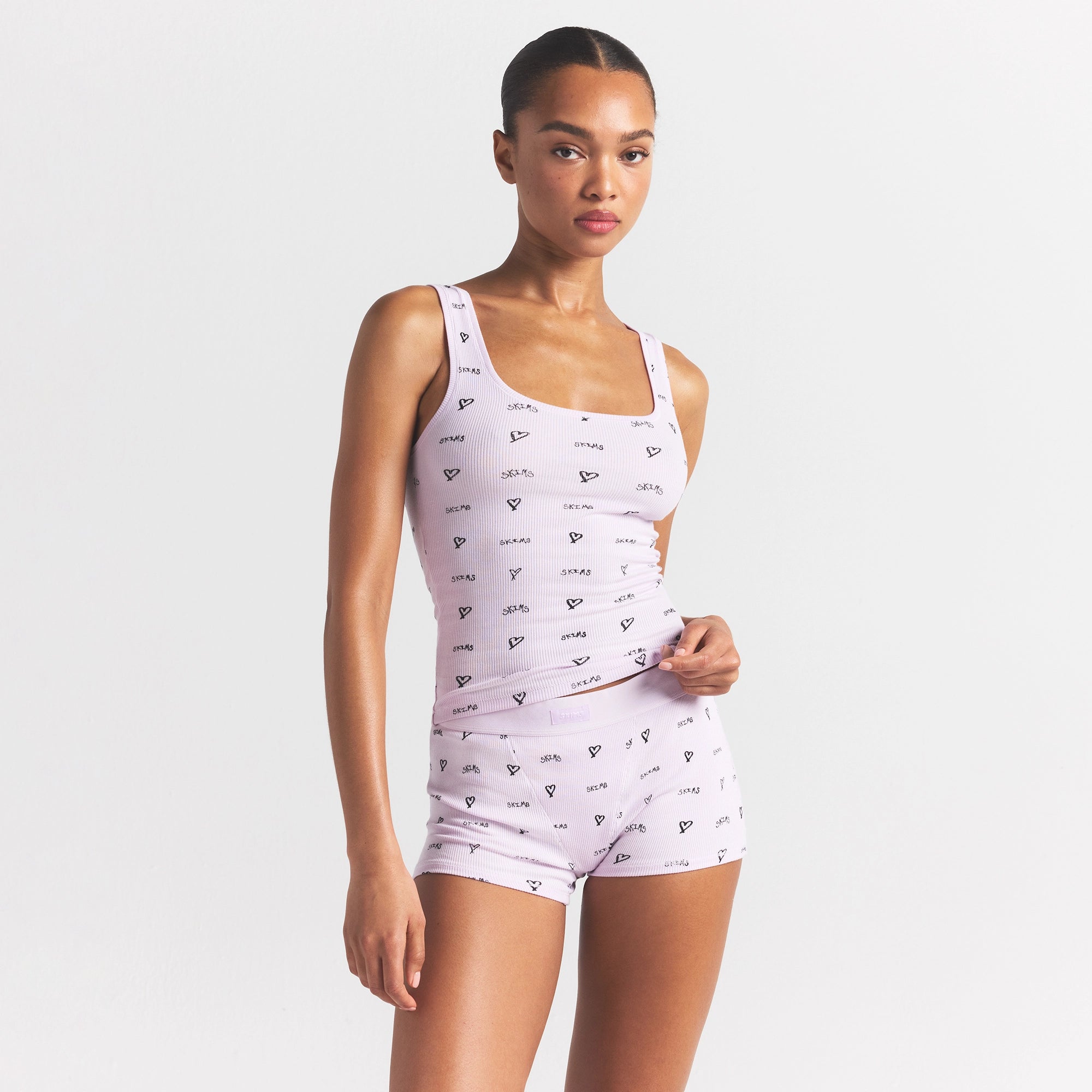 cotton rib tank and short set cotton rib tank and short set