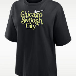 nike swoosh cities chicago Женская футболка свободного кроя с короткими рукавами