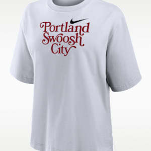 Home nike swoosh cities portland Женская футболка свободного кроя с короткими рукавами