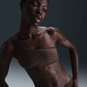 nike swim swoosh link Женский махровый асимметричный топ бикини