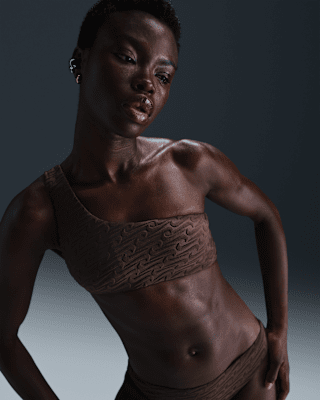 nike swim swoosh link Женский махровый асимметричный топ бикини nike swim swoosh link Женский махровый асимметричный топ бикини