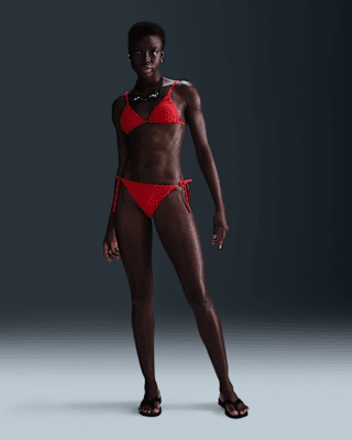 nike swim Женские махровые плавки бикини с завязками и текстурой nike swim Женские махровые плавки бикини с завязками и текстурой