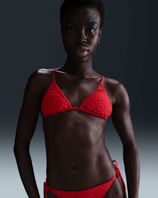 nike swim Женский махровый топ бикини с треугольными чашечками nike swim Женский махровый топ бикини с треугольными чашечками