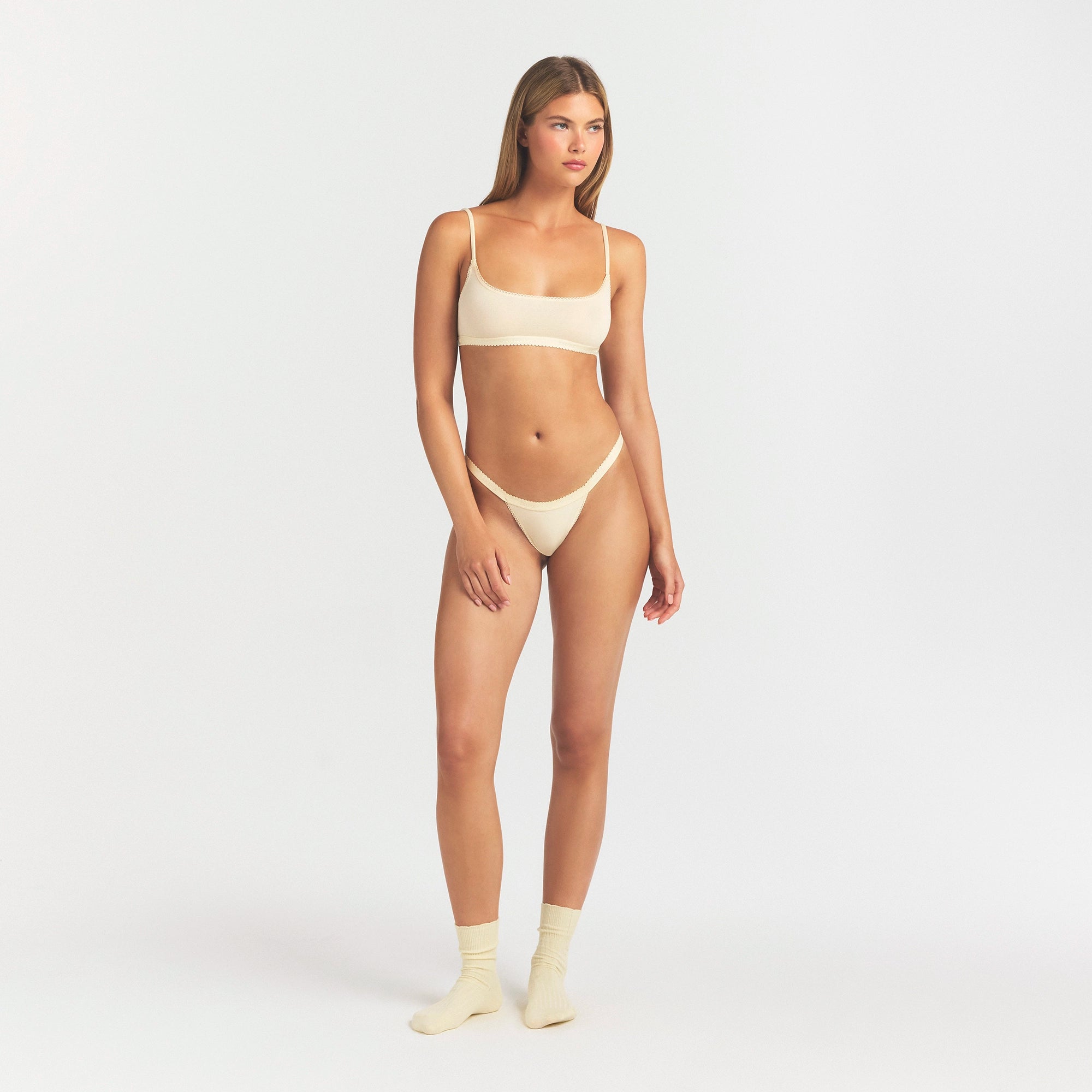 lightweight cotton logo picot thong lightweight cotton logo picot thong