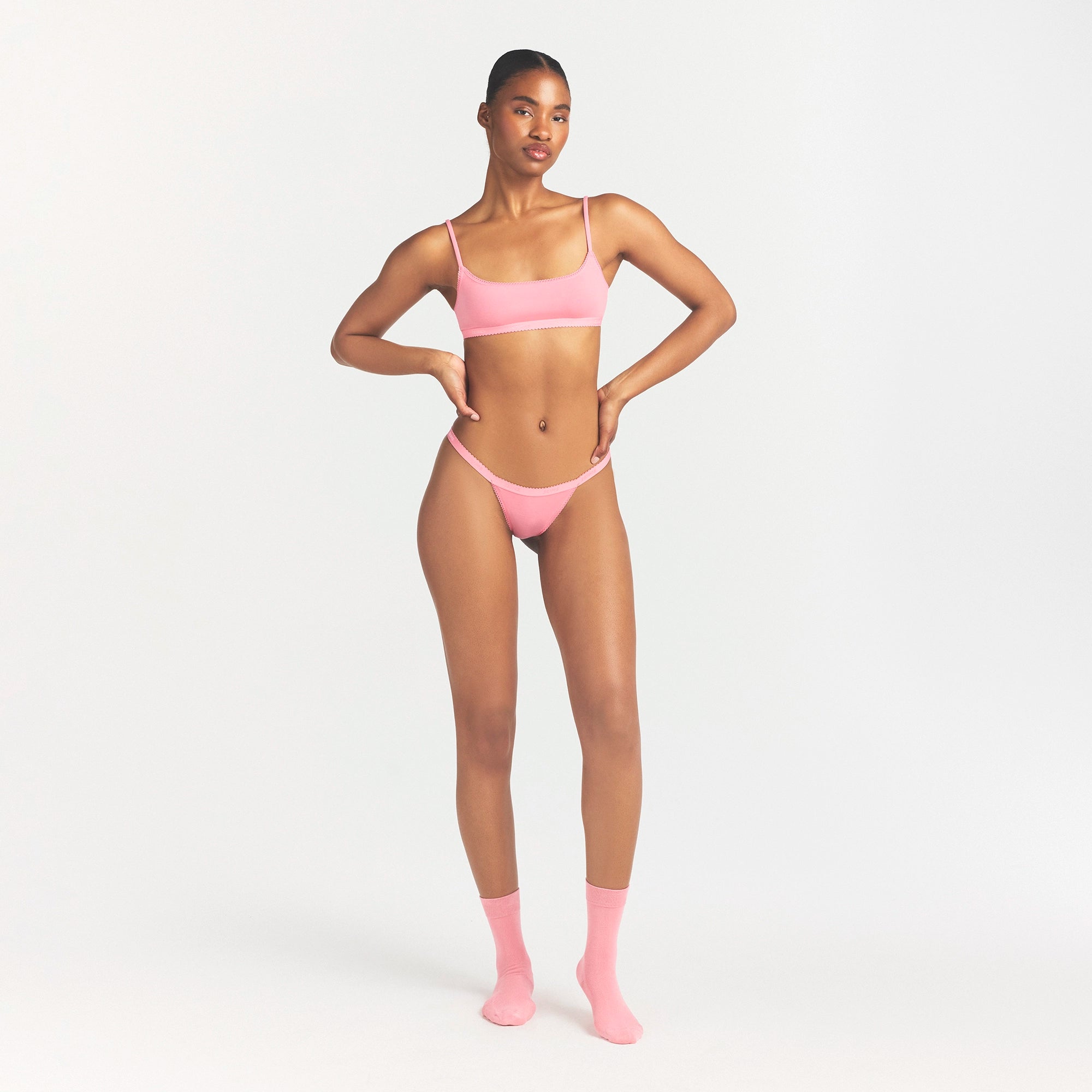 lightweight cotton logo picot thong lightweight cotton logo picot thong