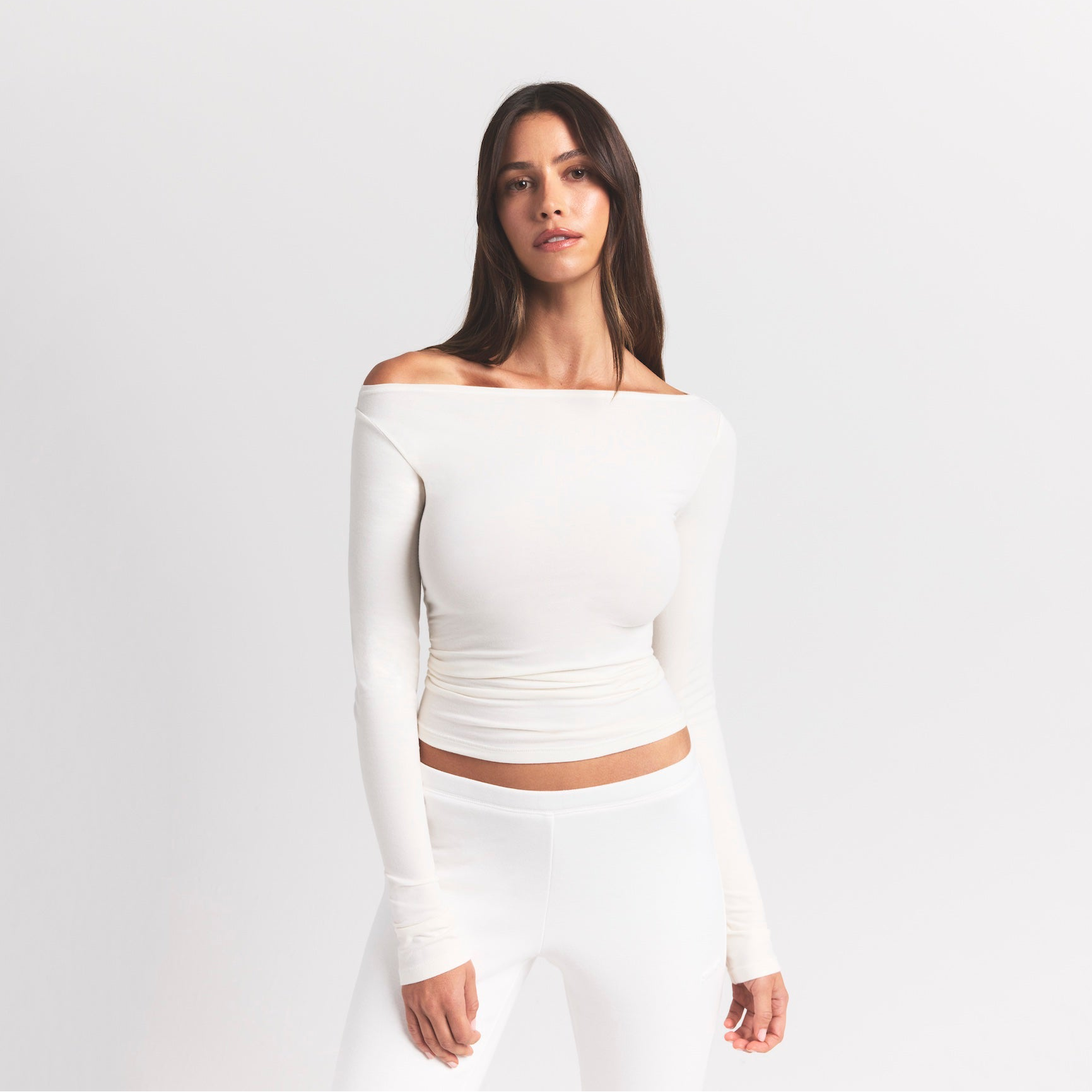 cotton jersey long sleeve boatneck top cotton jersey long sleeve boatneck top