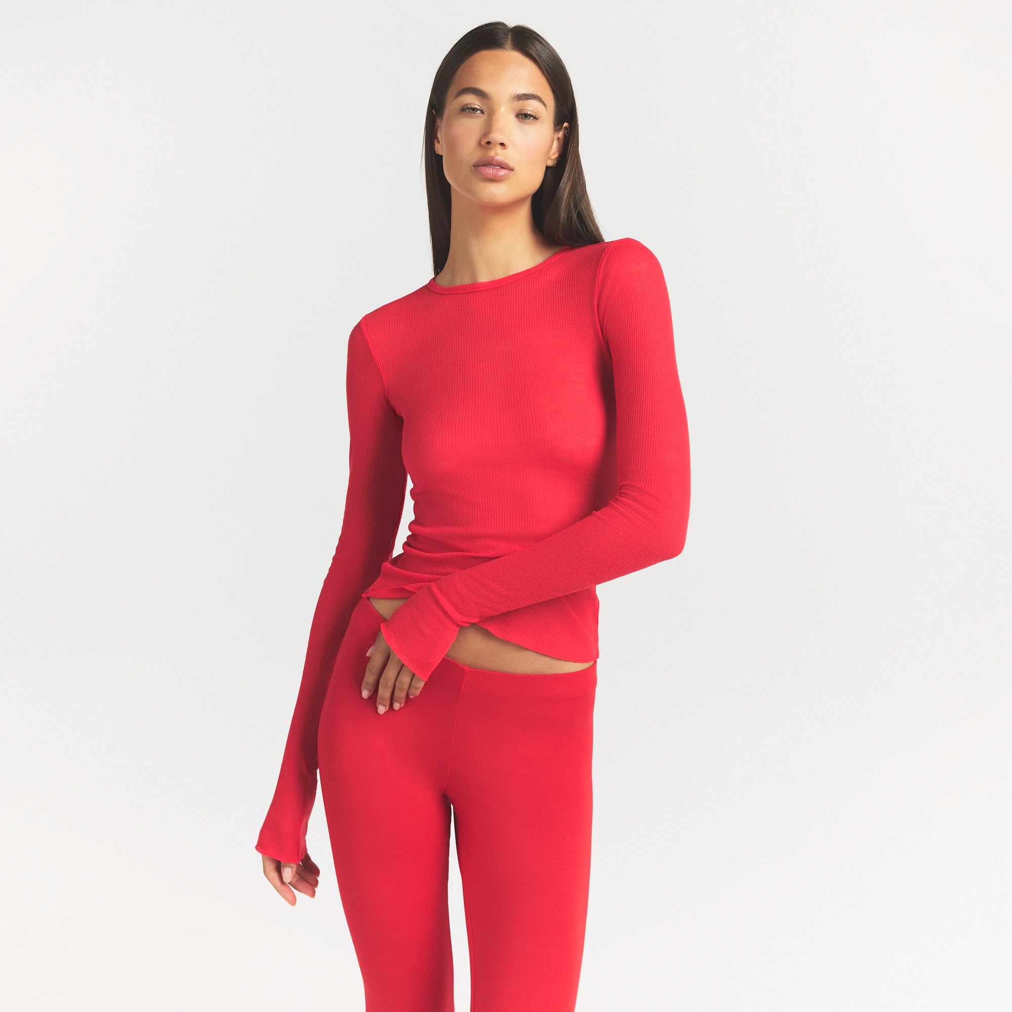 sheer rib long sleeve top sheer rib long sleeve top