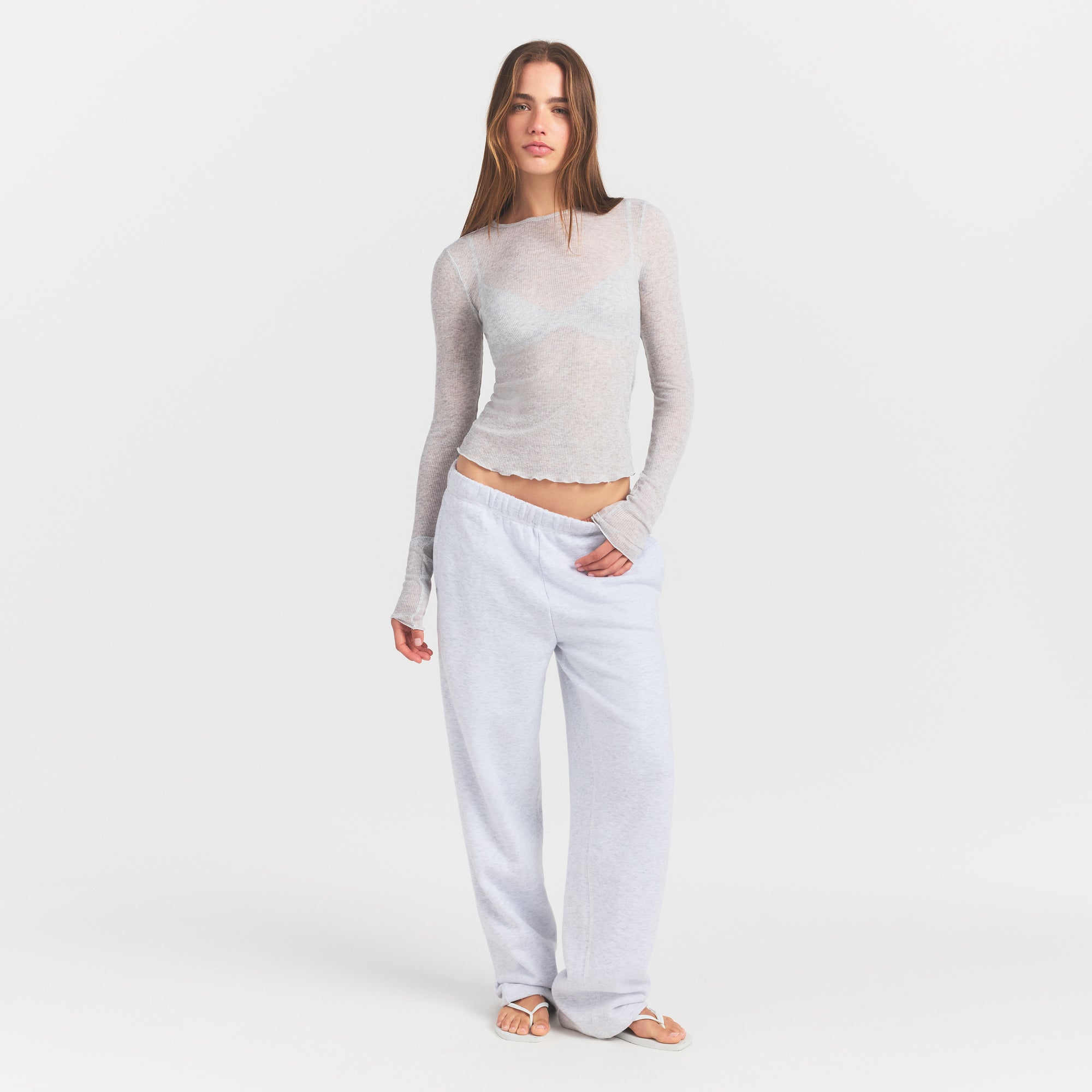 sheer rib long sleeve top sheer rib long sleeve top