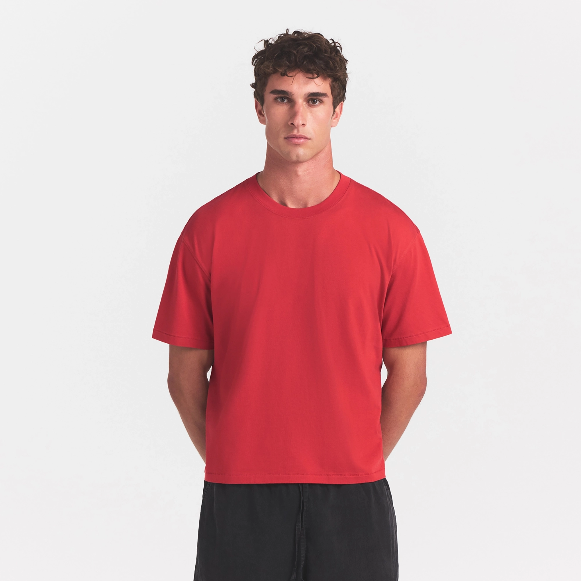 heavyweight cotton mens relaxed cropped crewneck heavyweight cotton mens relaxed cropped crewneck