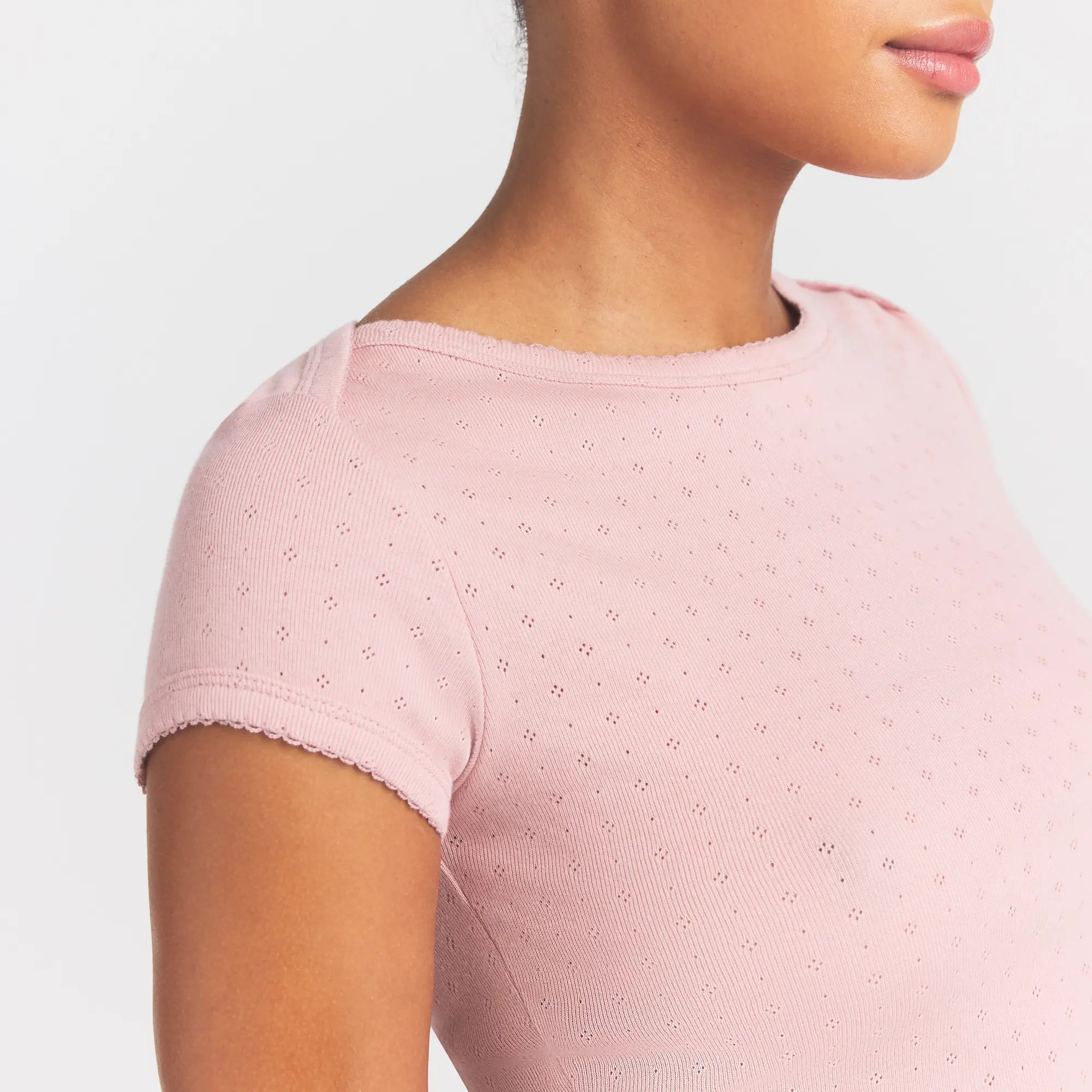 heavy pointelle boatneck tee heavy pointelle boatneck tee
