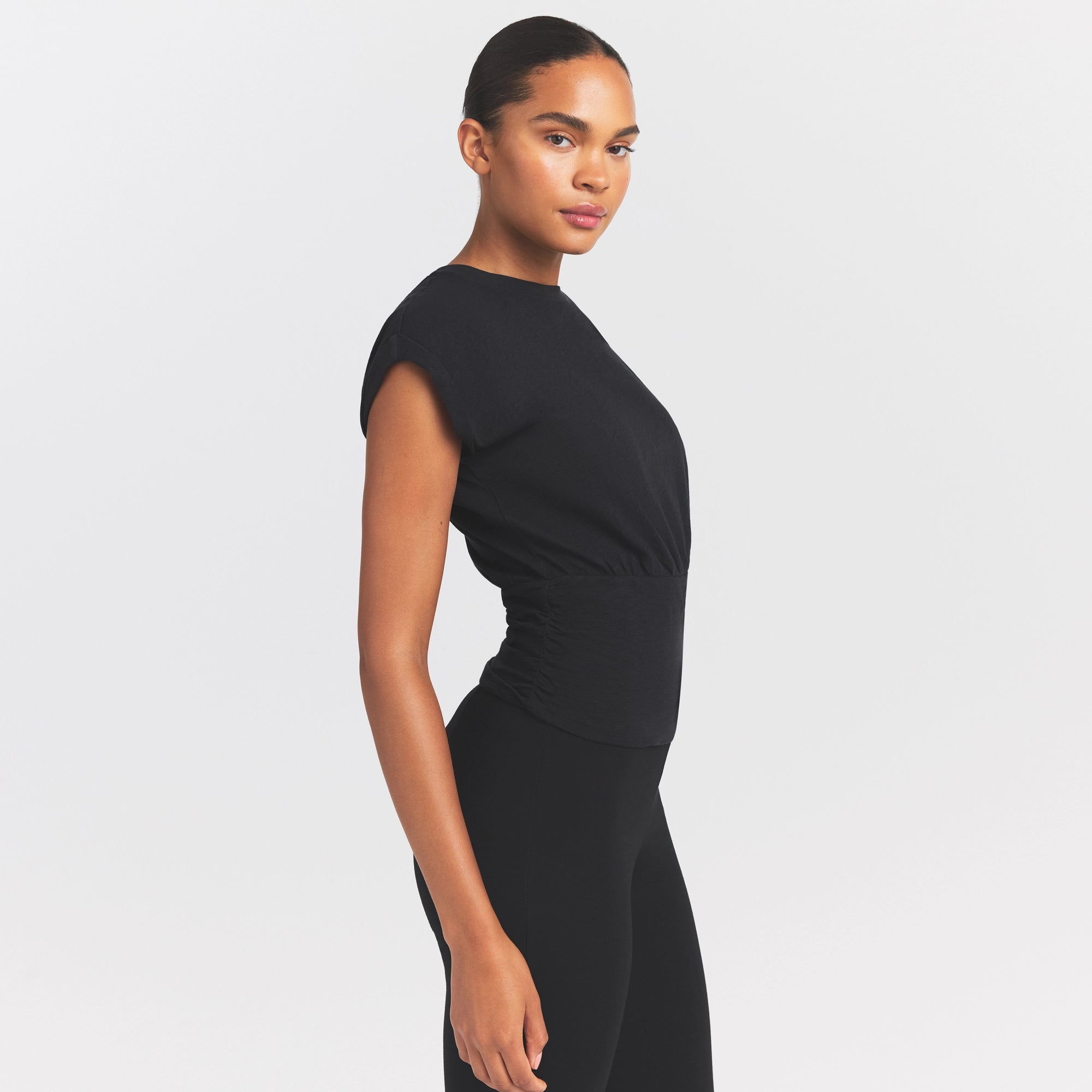 worn in jersey ruched tee worn in jersey ruched tee