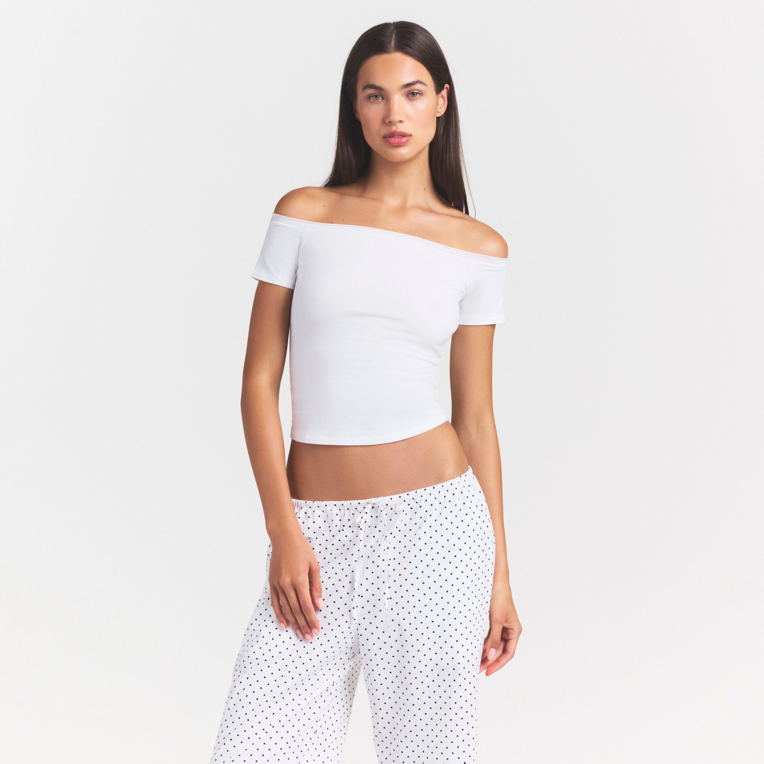 cotton jersey off the shoulder top cotton jersey off the shoulder top