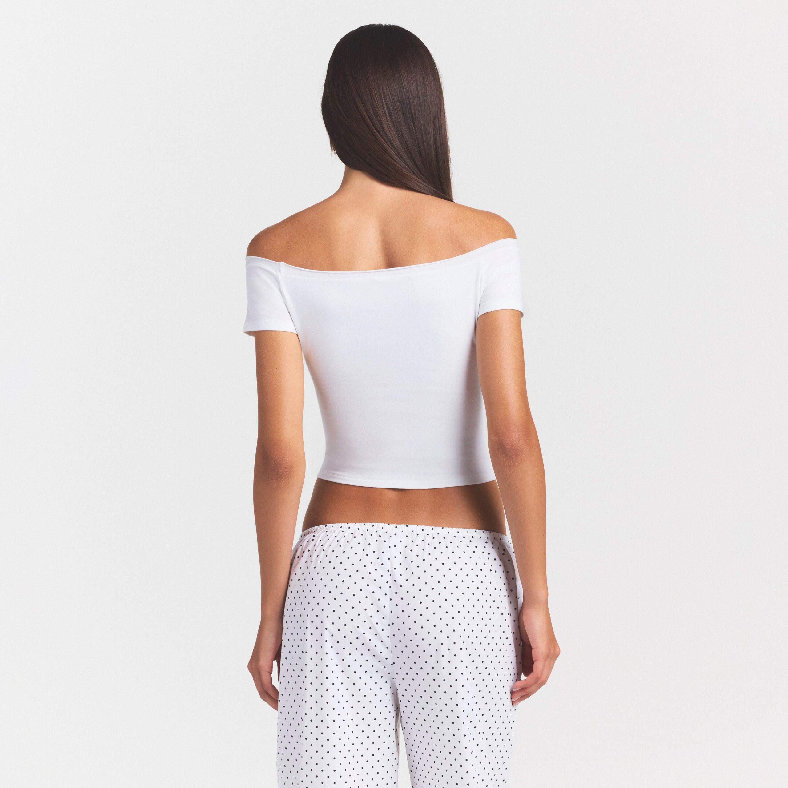 cotton jersey off the shoulder top cotton jersey off the shoulder top