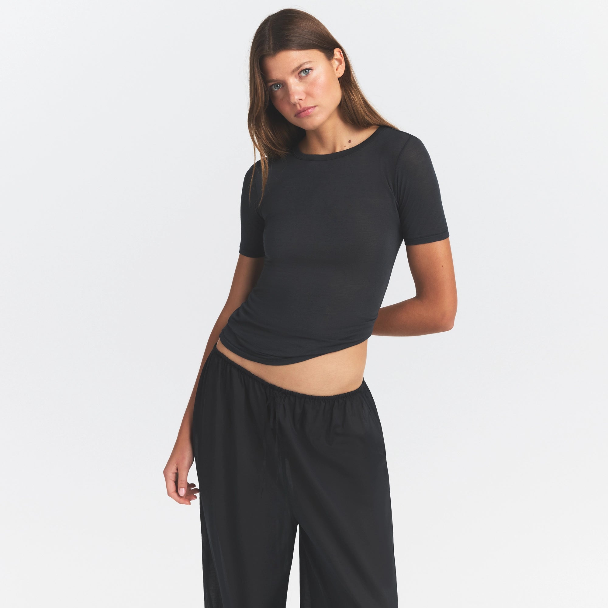 sheer modal long t shirt sheer modal long t shirt