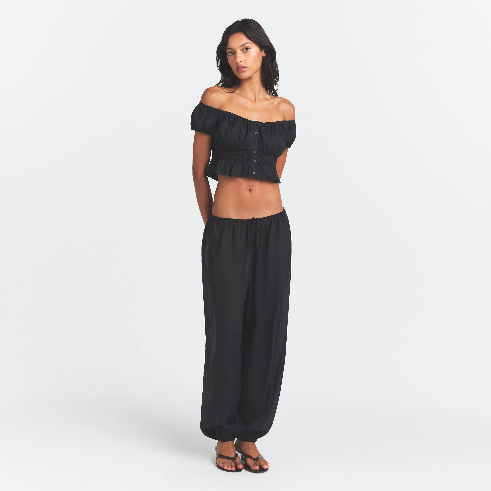 poplin apparel off the shoulder top poplin apparel off the shoulder top