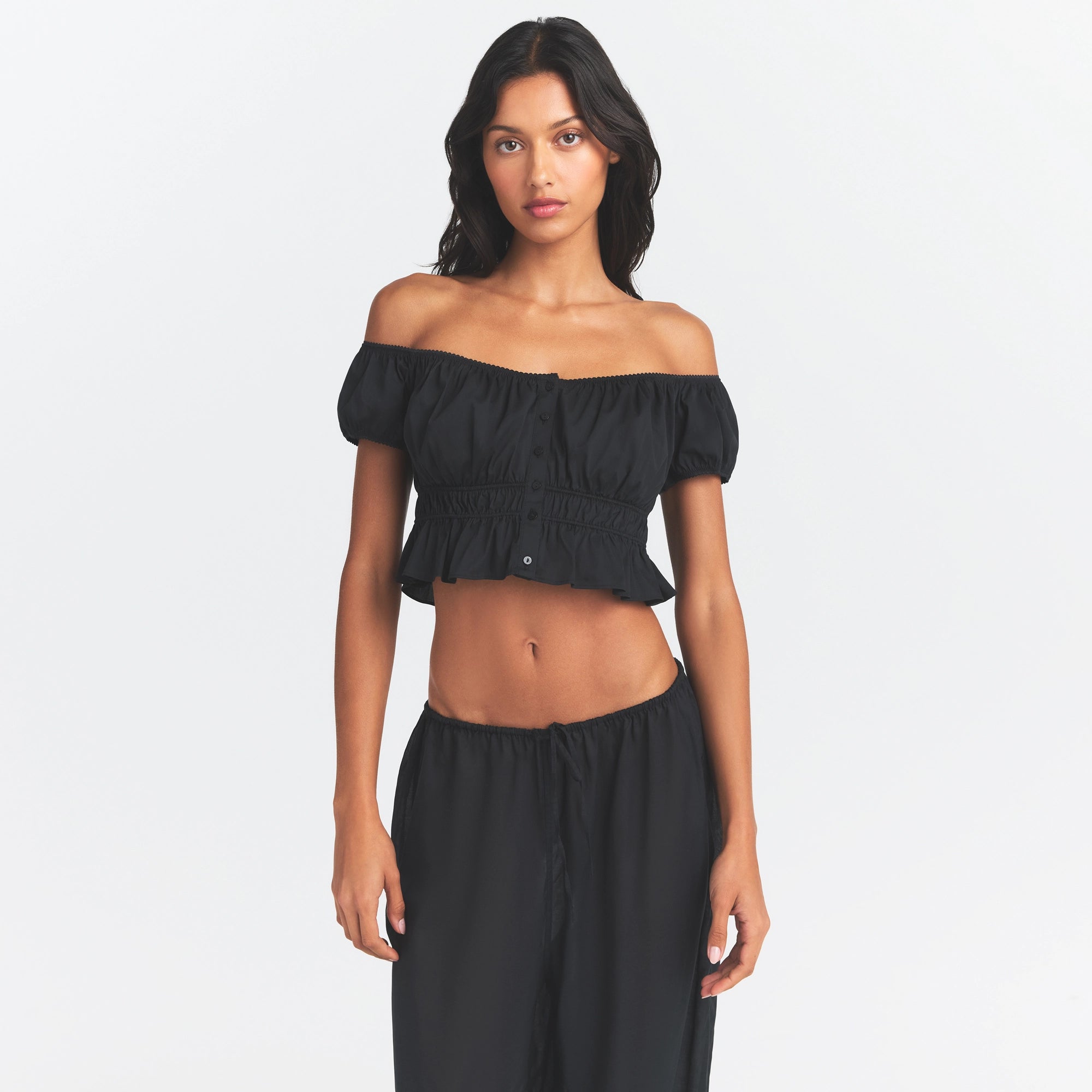 poplin apparel off the shoulder top poplin apparel off the shoulder top