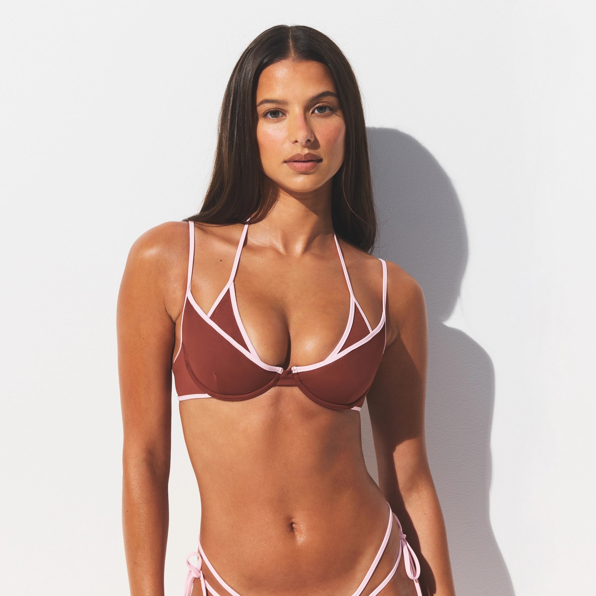 signature swim layered plunge bikini top signature swim layered plunge bikini top