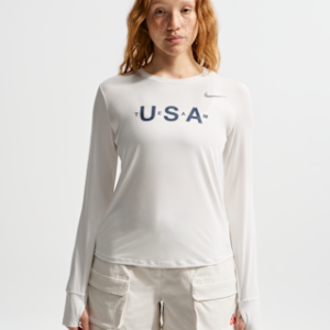 nike team usa one Женский топ с длинными рукавами dri fit