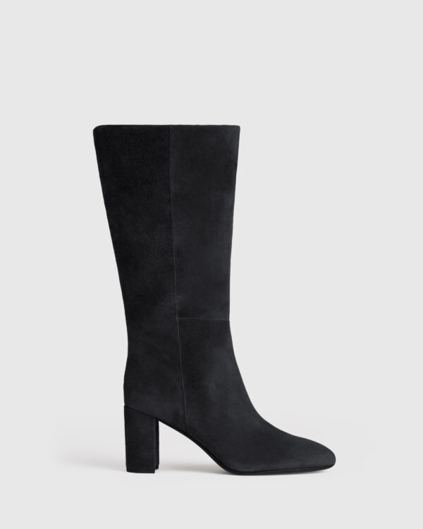 italian suede block heel boots
