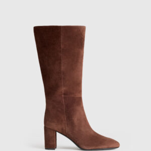 italian suede block heel boots