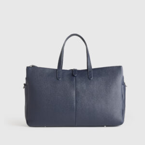 italian leather triple compartment weekender