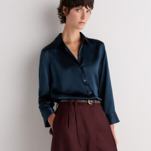 100% washable silk three quarter sleeve shirt
