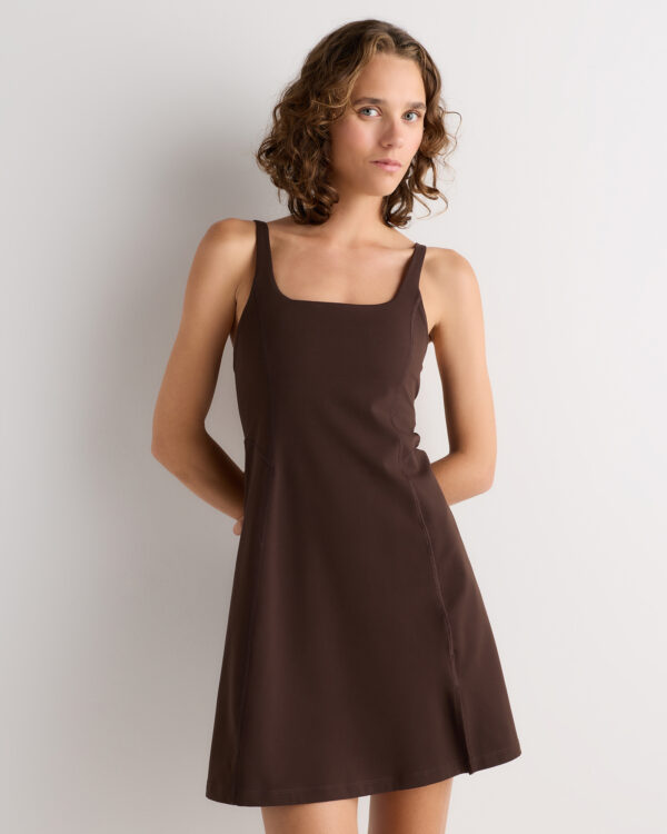 power up square neck dress