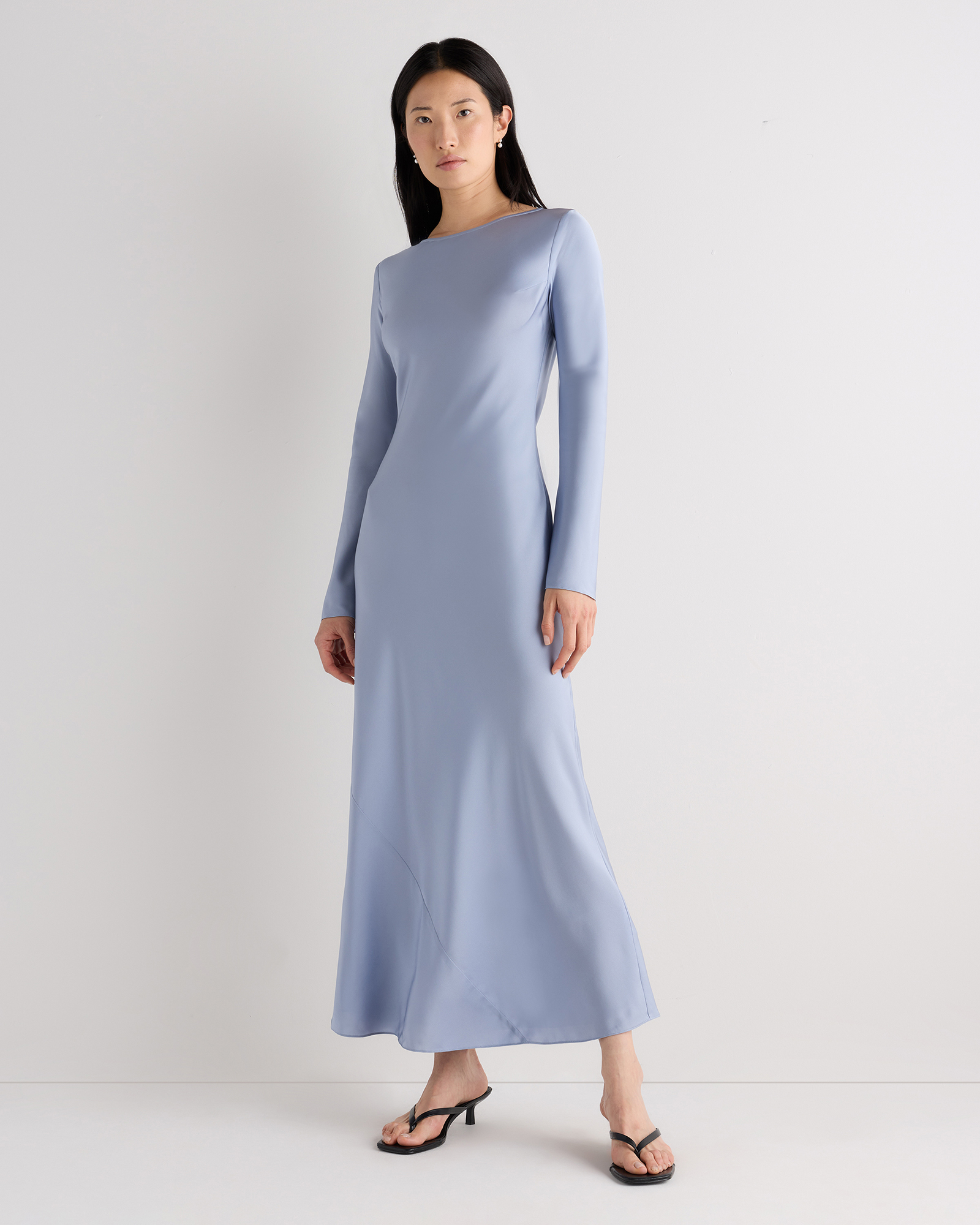 washable stretch silk long sleeve maxi dress washable stretch silk long sleeve maxi dress