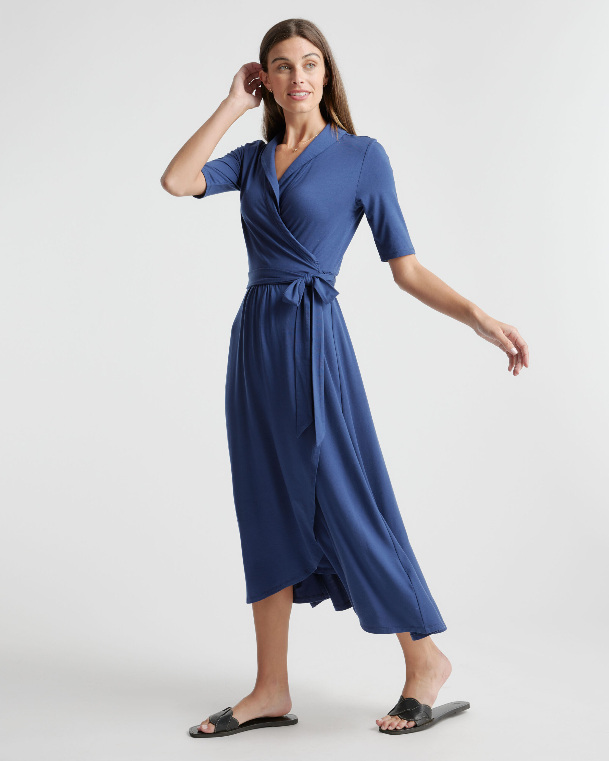 Платье миди из джерси tencel с запахом Платье миди из джерси tencel с запахом
