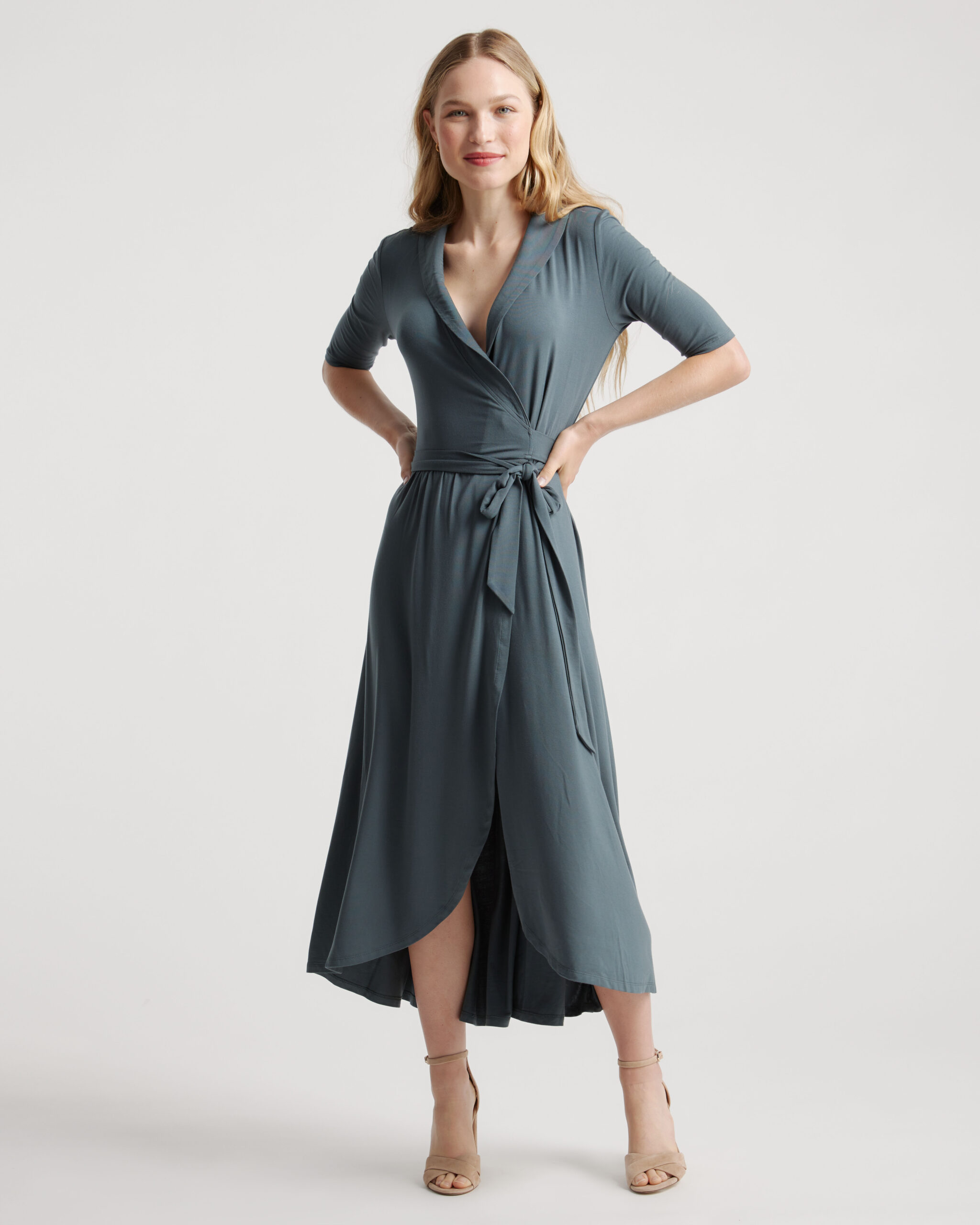 Платье миди из джерси tencel с запахом Платье миди из джерси tencel с запахом