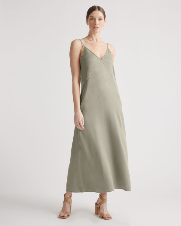 vintage wash tencel maxi slip dress