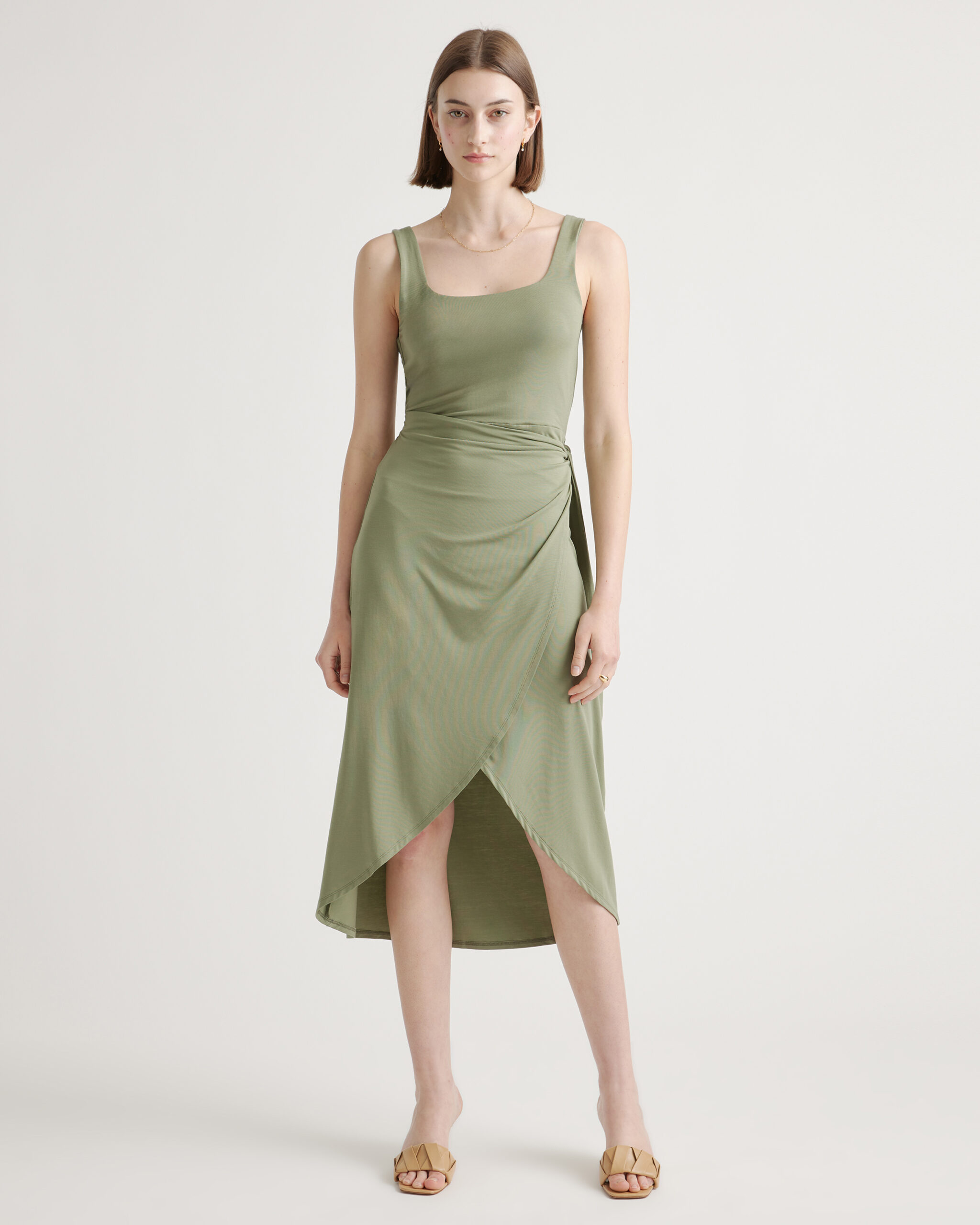 tencel jersey side tie midi dress tencel jersey side tie midi dress
