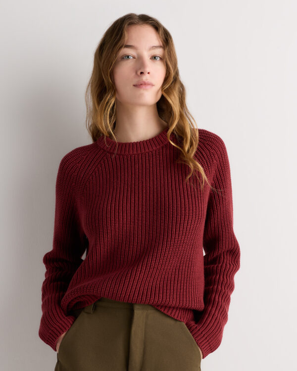 100% organic cotton fisherman crew sweater