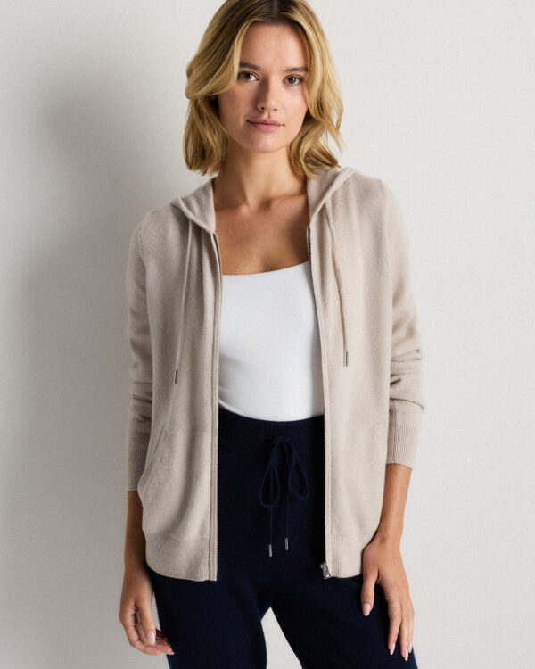 mongolian cashmere full zip hoodie