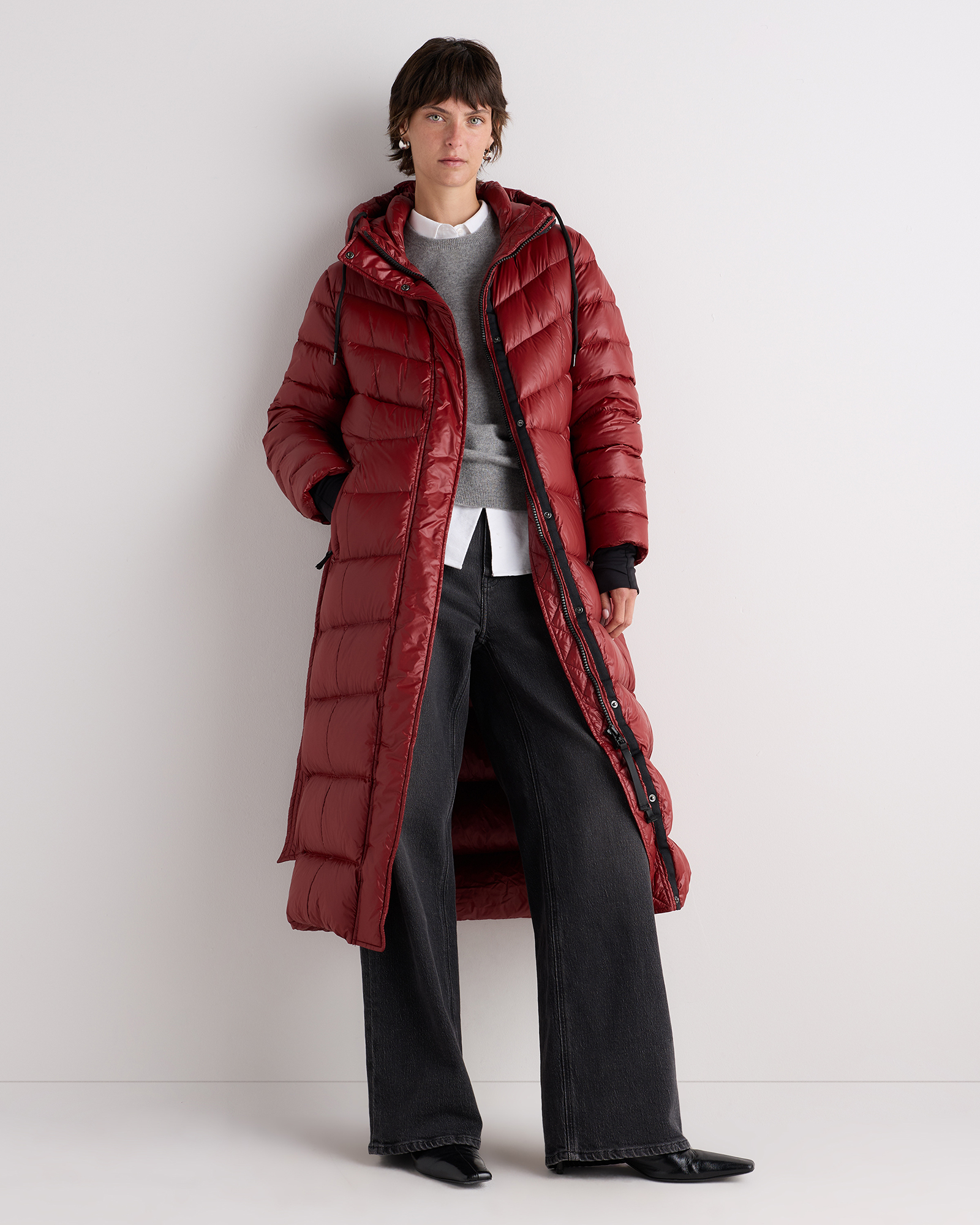 responsible down belted puffer maxi coat responsible down belted puffer maxi coat