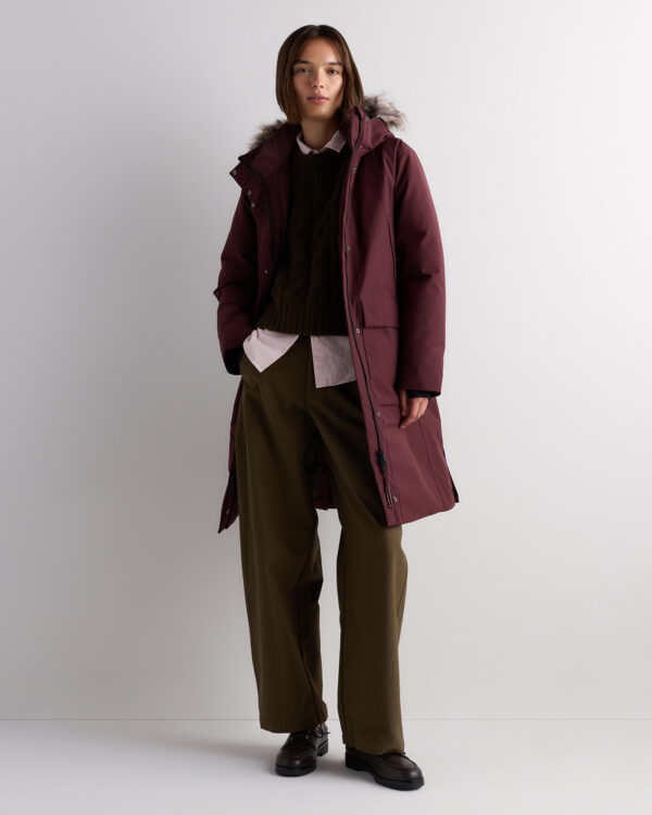responsible down hooded long parka