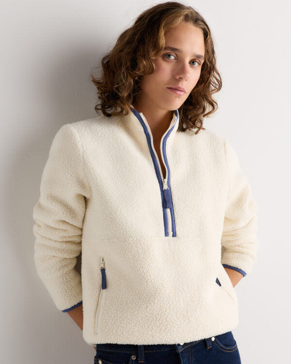 sherpa half zip jacket