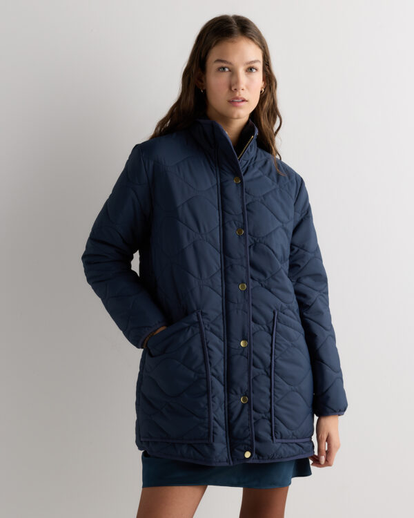 featherless quilted long puffer jacket